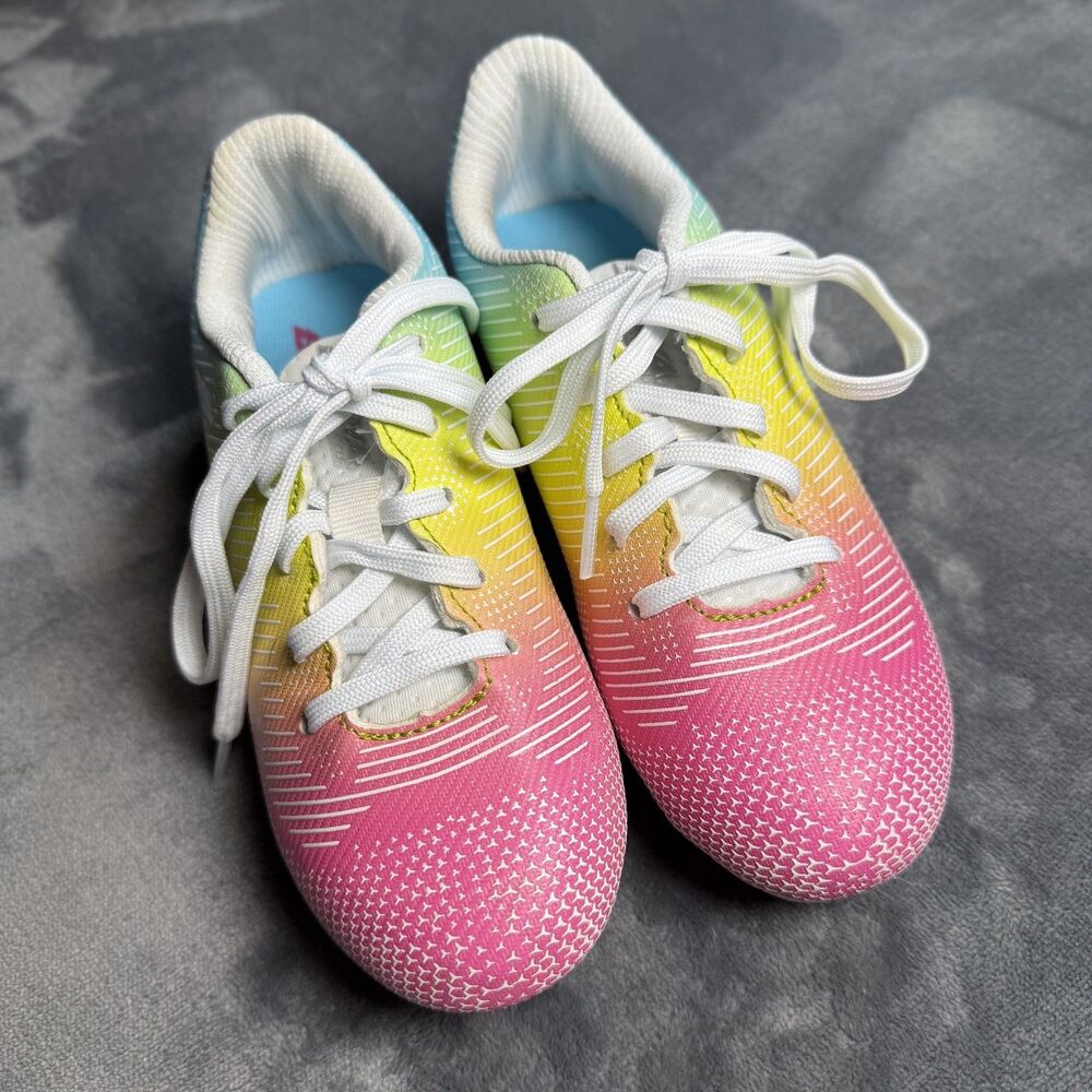 Brava Toddler Girl Soccer Cleats Pastel Rainbow Size 10